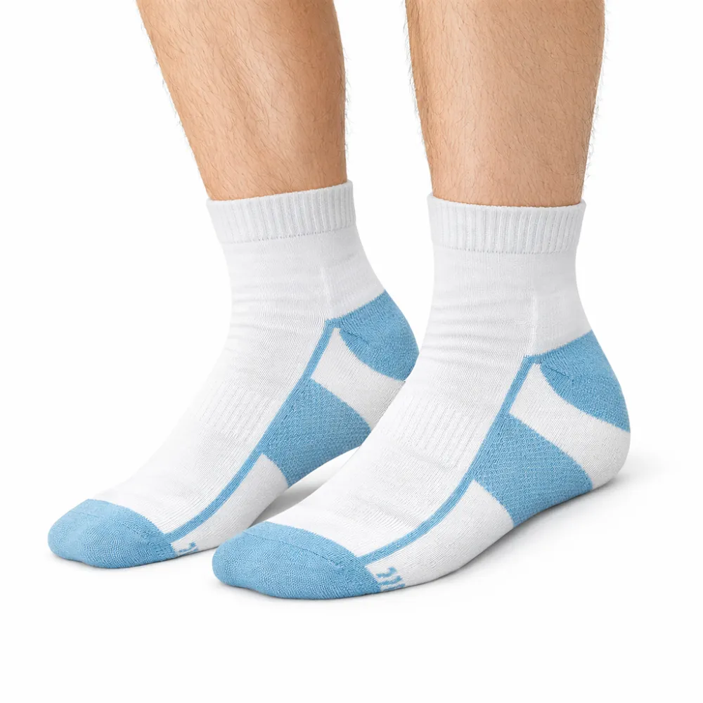 Unisex Ankle Socks White Blue